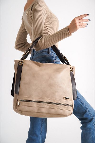Solo Bag Geantă de umăr din piele moale din nurcă