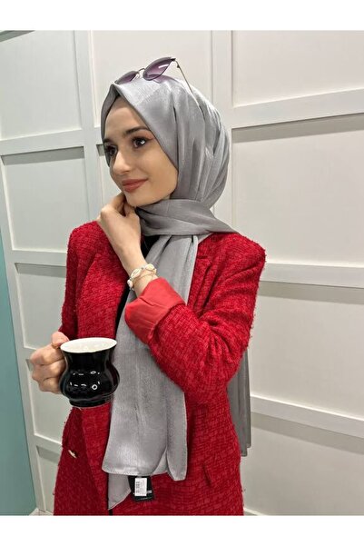 Cosie Lavinse Janjan Abiye, Janjanlı Şifon Şal 00723 Açık Gümüş