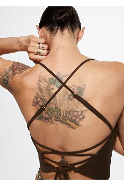 MANGO Woman Wrap Back Cut Blouse