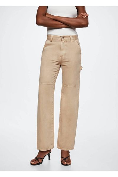 MANGO Woman Cargo-Jeanshose mit Taschen
