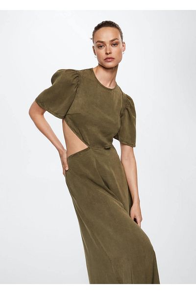 MANGO Woman Sukienka ze 100% Lyocellu