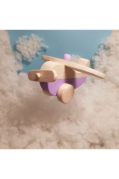 websunday Handmade Wooden Toy Airplane, Educational, Creative, Vintage And Natural And Safe Wooden Baby Toy