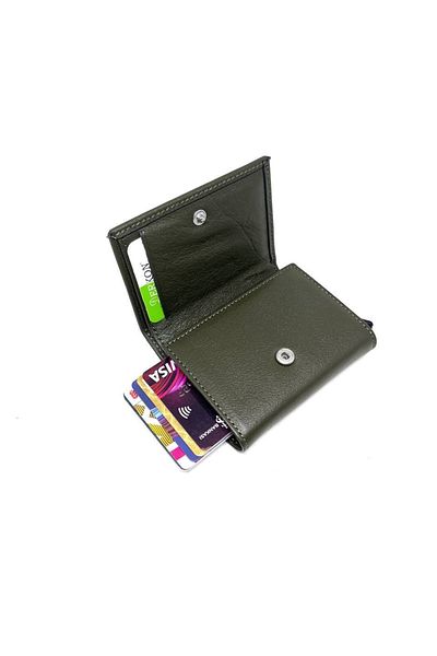 DERKON Genuine Leather Wallet with Smart Mechanism Green