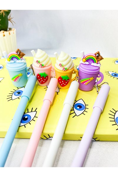 Adil Baba Özel Yeni Seri Sevimli Dondurma&milkshake Aksesuarlı Jel Kalem 1 Adet