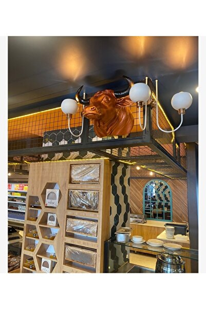 TuransoyCraft Steak House - Çiftlik - Lokanta Için Duvar Boğa Büstü 1 Adet (g...