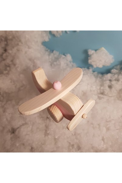 websunday Handmade Wooden Toy Airplane, Educational, Creative, Vintage And Natural And Safe Wooden Baby Toy