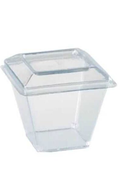 ELGALA Bowl with Lid, Dessert Bowl, Appetizer and Salad Bowl, Party Bowl Prism Cubic Bowl 10 Pieces 200cc