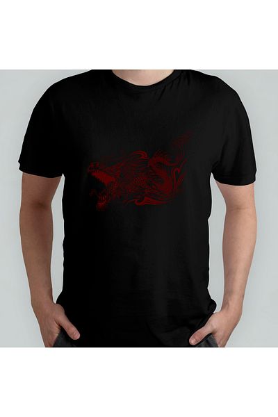 Pixxa Dragon - Dragon 100% Cotton Crew Neck T-shirt Μοντέλο - 4