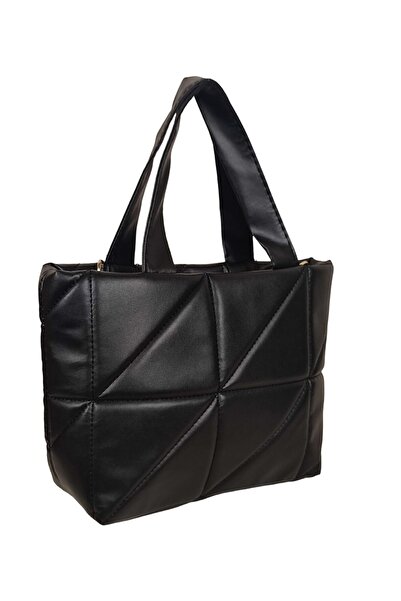 ikosga Çift Saplı Omuz Askılı Kapitone Siyah Çanta En:28 Cm Boy:21 Cm Küçük boy