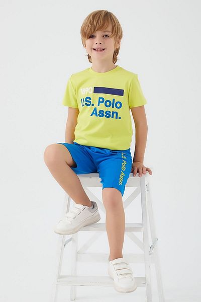 U.S. Polo Assn. Assn Bright Colors Green Boy Bermuda Suit
