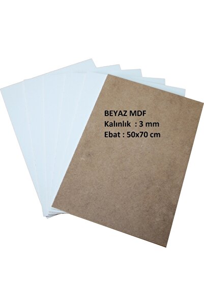 mobilreyon - 2 Adet Beyaz Mdf Duralit 3 Mm , 50x70 Cm (resim Kağıdı Ölçüsü),b...