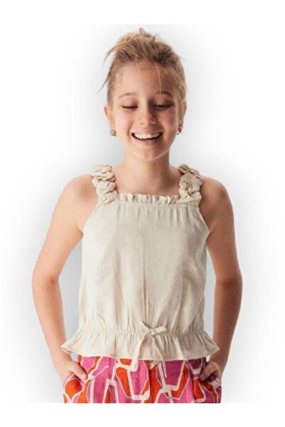 NK Girl's Strappy Elastic Waist Blouse