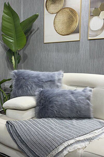 Paris Life Peluş Kırlent Kılıfı Ithal Premium Kumaş -gri