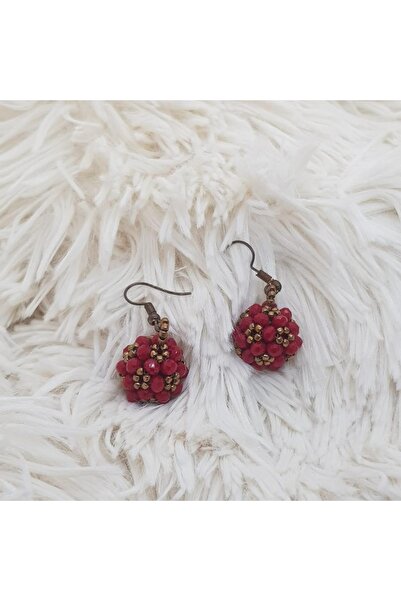 Handmade By HLY أقراط كروية مصنوعة يدويًا من الكريستال