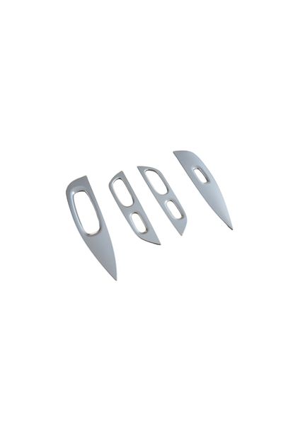 Dekis Garaj Compatible for X-Trail 2014-2017 Silver Door Armrest Button Trim -