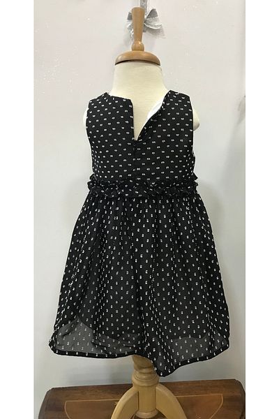 Çikoby Baby Girl Black Crispy Chiffon Dress