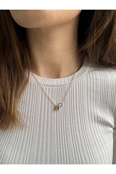 Everglow Jewelry A Harfli Üç Boyutlu Altın Kaplama Kararmaz Gold Kolye