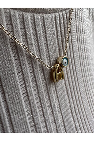 Everglow Jewelry A Harfli Üç Boyutlu Altın Kaplama Kararmaz Gold Kolye