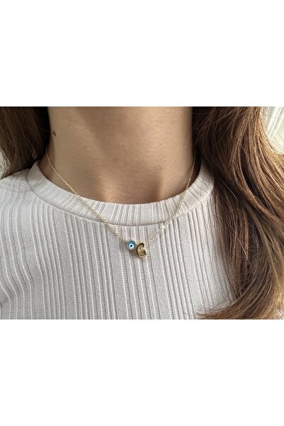 Everglow Jewelry G Harfli Üç Boyutlu Altın Kaplama Kararmaz Gold Kolye