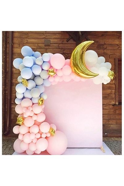 Party City Special Day Concept Blue-pink-white Half Moon Star