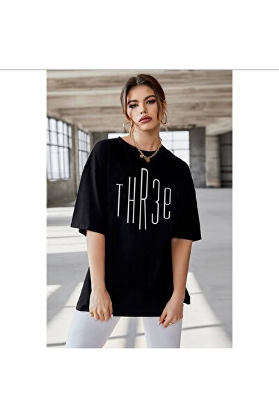 machiavelli Τρία με τύπωμα oversized Μαύρα μπλουζάκια Unisex