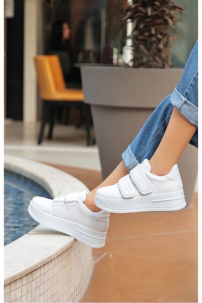 Mimas Store Pantofi sport pentru femei cu talpă ortopedică cu velcro