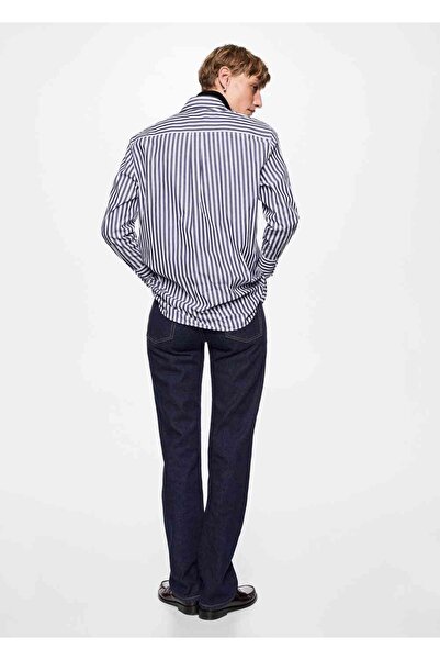 MANGO Woman Regular Fit Çizgili Poplin Gömlek