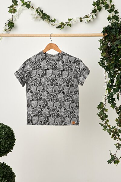 Babygiz Μπλουζάκι με κοντό μανίκι για αγόρι με λαιμόκοψη κατά του ιδρώτα, μαλακό άνετο 100% βαμβακερό μπλουζάκι