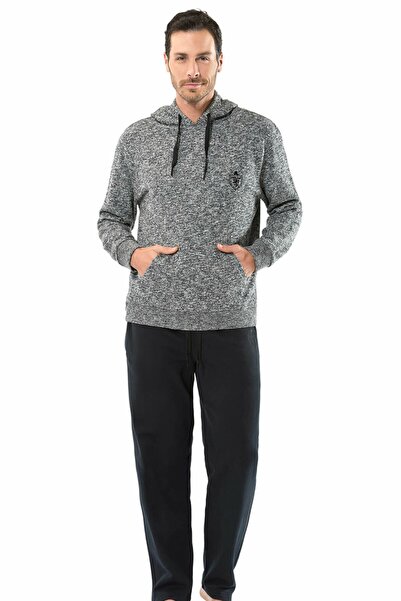 Cacharel 2156 Black Men's Hooded Tracksuit Set