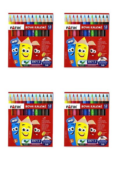Fatih Dry Paint Pen 12 Pieces Short 4 Pieces