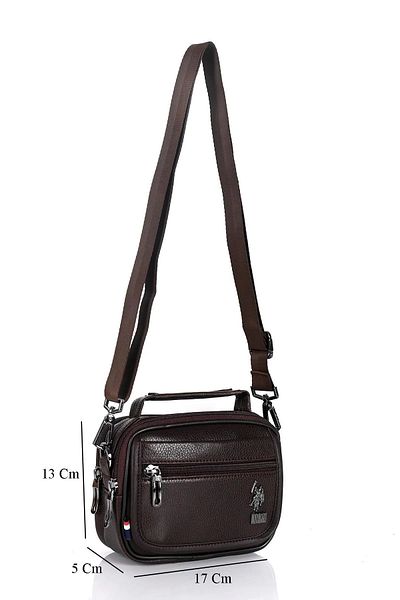 U.S. Polo Assn. U.S. Polo Assn. 8418 Men's Shoulder Bag Handbag Brown