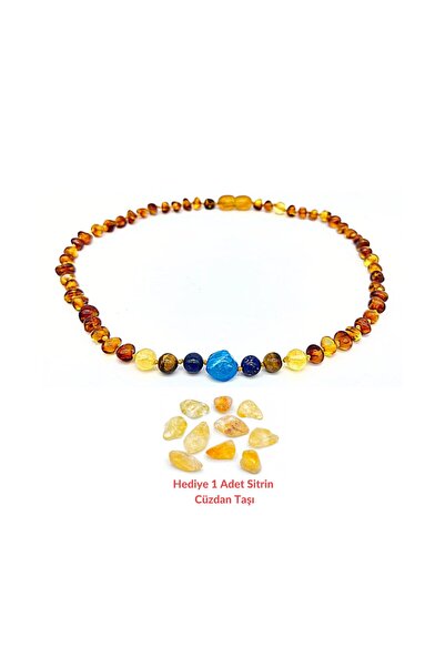 TOPTAŞ DOĞALTAŞ Kehribar Ve Doğaltaş Çocuk Kolyesi