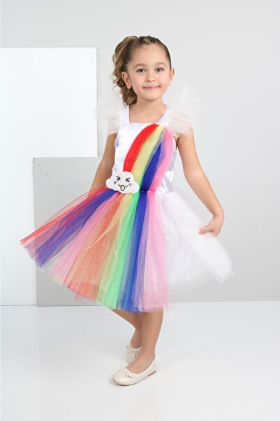 Nacar Kız Çocuk Gösteri Kıyafeti Elbise Tek Bütün