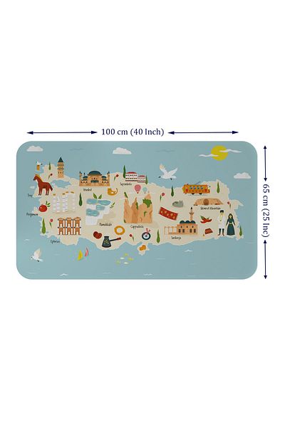 tesmark Türkiye Map - Educational and Instructional Decorative Children's Room Wall Sticker