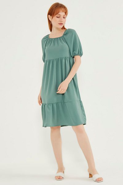 MEECY Rochie de damă cu guler Madonna din mentă