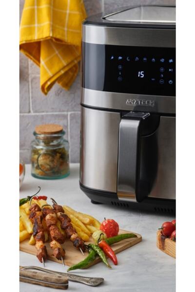 ARZTECH Airfryer Xxl 6.5 Lt Hediye 3 Şisli Çelik Izgara