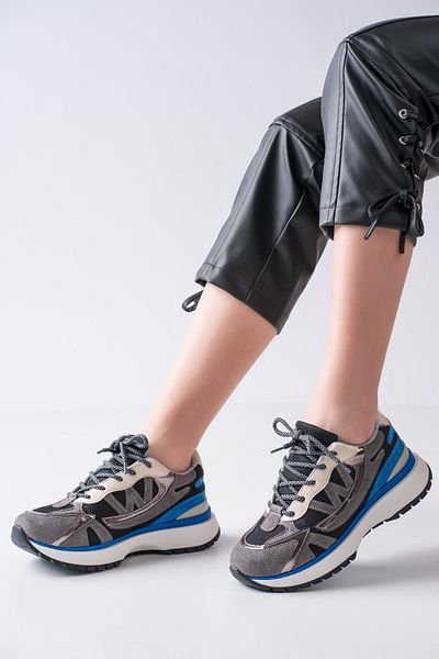 MASSOLE Pantofi sport premium pentru femei, negru, cu culori mixte, ocazional, stil elegant