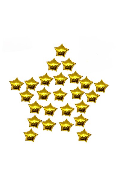 Öztürkpartievi 10 Gold Star Foil Balloons