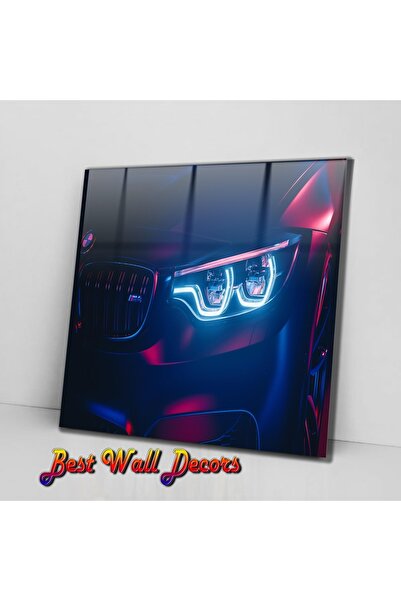 bestdecor Bmw Arabalı Duvar Dekoru Dekoratif Cam Tablo 4mm Dayanıklı Temperli...