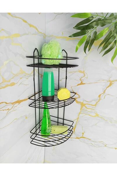 Egem Home Nerđajući lepljivi trostupanjski držač za šampon u uglovima kupatil...