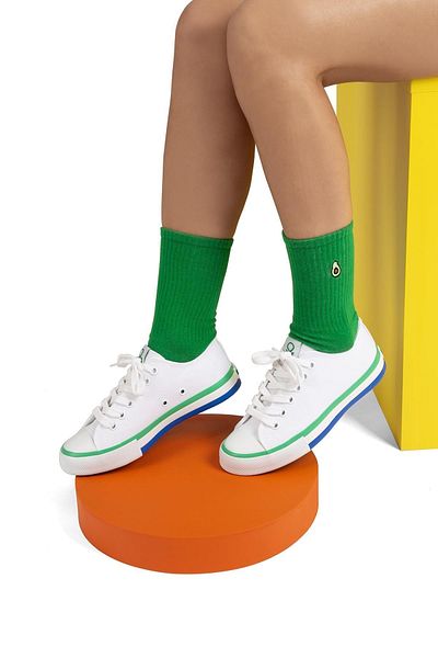 Benetton ® |   Bn-90176 - 3374 Alb Verde - Pantofi sport dama