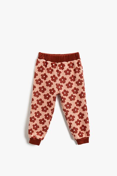 Koton Baby Girl Pink Patterned Sweatpants 3WMG40137AK