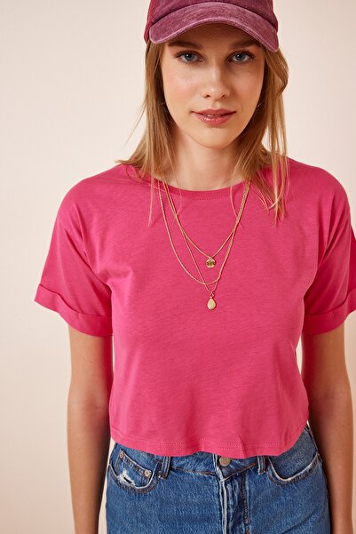 Happiness İstanbul Dámské růžové pletené tričko ZV00257