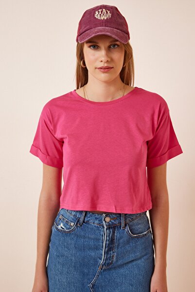 Happiness İstanbul Dámské růžové pletené tričko ZV00257