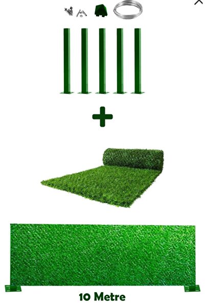 Uzerkan Yeşil Çim Çit, Çimli Telörgü 150cmx10mt 5 Ad.direk Ve Takımı Avantaj ...