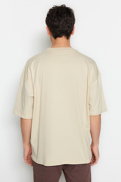 Trendyol Collection Übergroßes Fahrrad-T-Shirt – kurzärmlig mit Dinosaurier-Stickerei TMNSS23TS00243