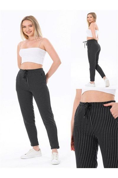 SR Tekstil Slim Fit Striped Jogger Pants