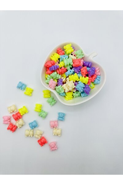 Egem aksesuar 100 τεμάχια πλαστικές χάντρες με φιγούρες αρκουδάκια σε διάφορα...