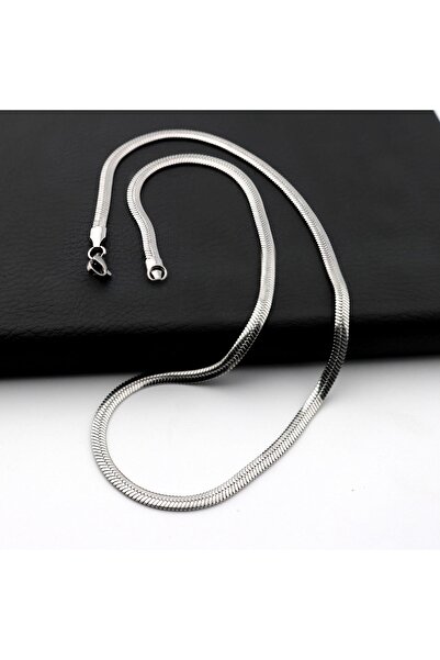PİGADO Paslanmaz Çelik Yılan Derisi Model Kolye Ezme Zincir 45cm