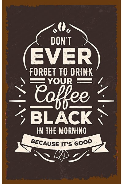 hediyeniburadabul Ρετρό ξύλινη αφίσα με θέμα τσάι και καφέ